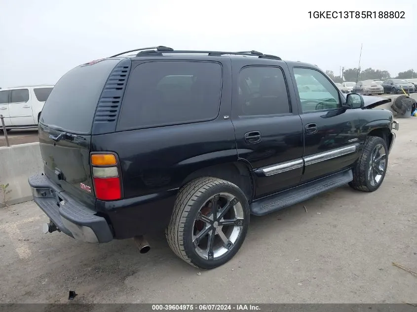 2005 GMC Yukon Slt VIN: 1GKEC13T85R188802 Lot: 39604975