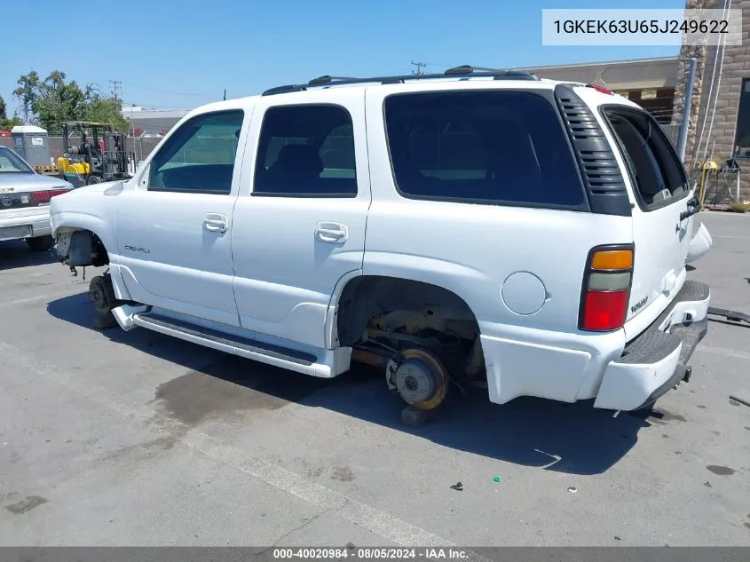 2005 GMC Yukon Denali VIN: 1GKEK63U65J249622 Lot: 40020984