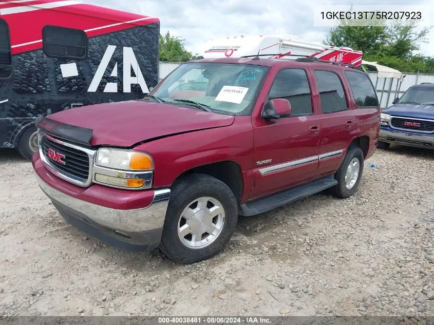 2005 GMC Yukon Slt VIN: 1GKEC13T75R207923 Lot: 40038481