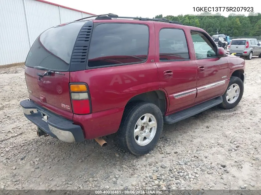 2005 GMC Yukon Slt VIN: 1GKEC13T75R207923 Lot: 40038481