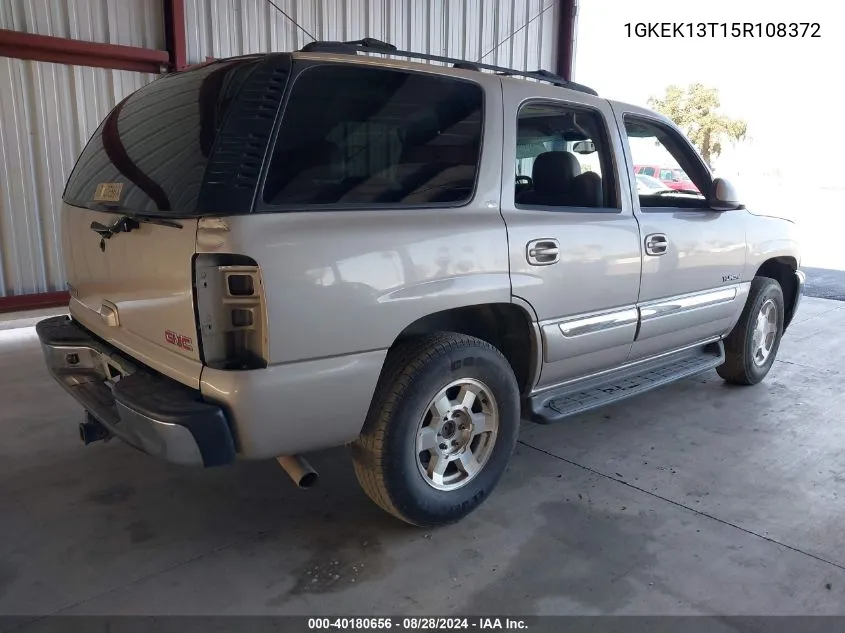 2005 GMC Yukon Slt VIN: 1GKEK13T15R108372 Lot: 40180656