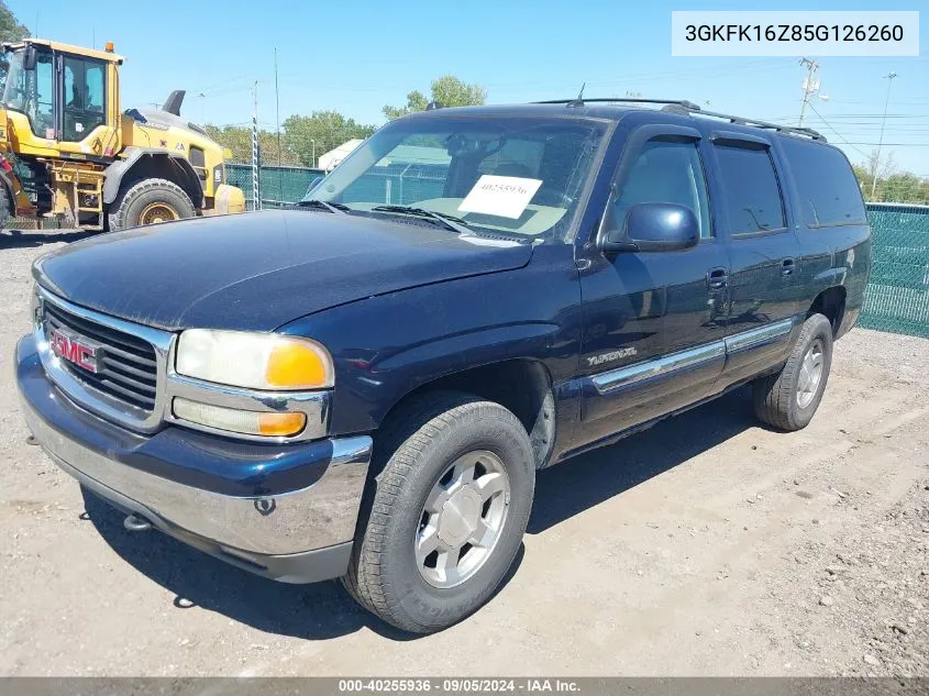 2005 GMC Yukon Xl 1500 Slt VIN: 3GKFK16Z85G126260 Lot: 40255936