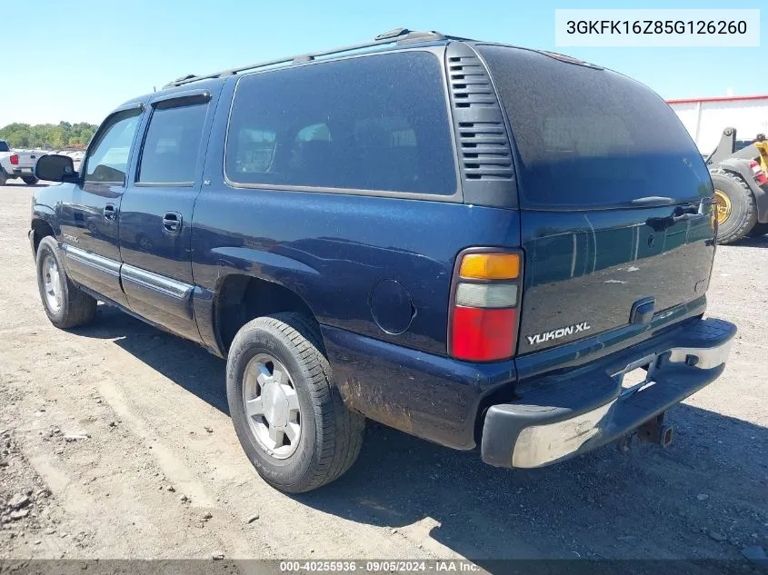 2005 GMC Yukon Xl 1500 Slt VIN: 3GKFK16Z85G126260 Lot: 40255936