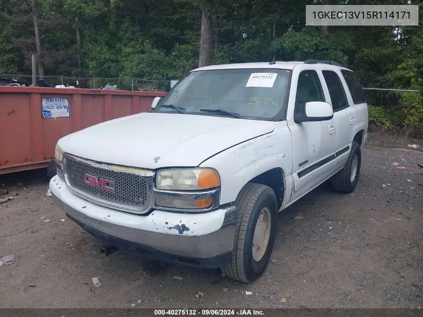 2005 GMC Yukon Sle VIN: 1GKEC13V15R114171 Lot: 40275132