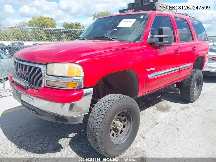 2005 GMC Yukon Sle VIN: 1GKEK13T25J247599 Lot: 40285185