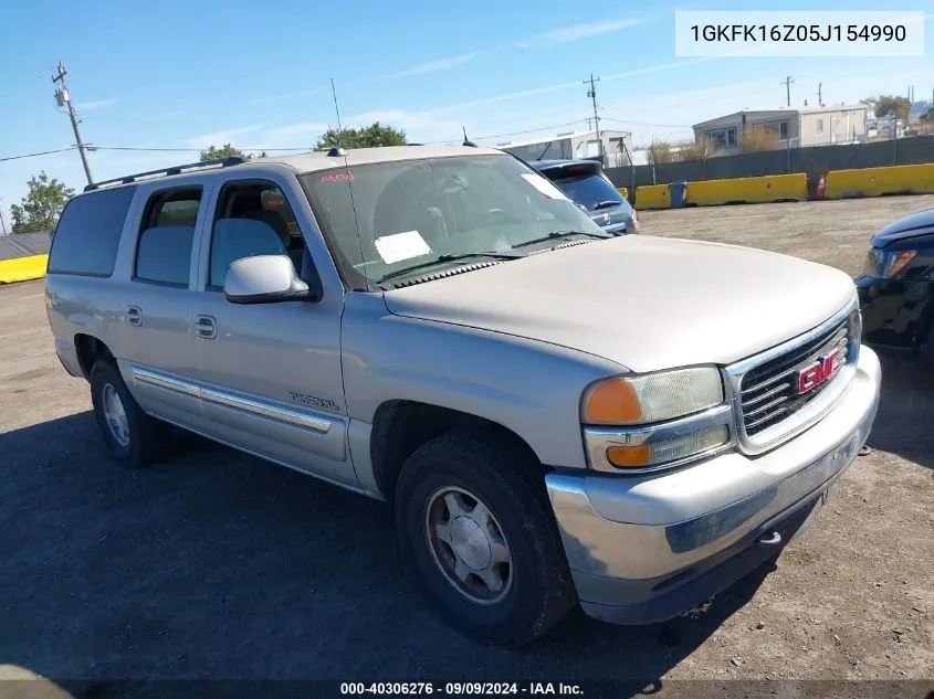 2005 GMC Yukon Xl 1500 Sle VIN: 1GKFK16Z05J154990 Lot: 40306276