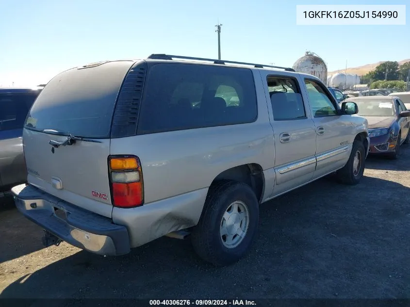 2005 GMC Yukon Xl 1500 Sle VIN: 1GKFK16Z05J154990 Lot: 40306276