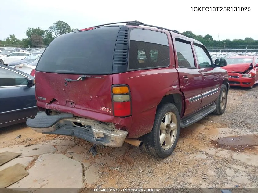 2005 GMC Yukon VIN: 1GKEC13T25R131026 Lot: 40331579