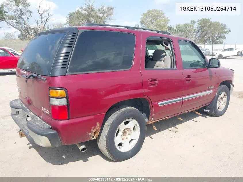 2005 GMC Yukon Sle VIN: 1GKEK13T05J254714 Lot: 40335112