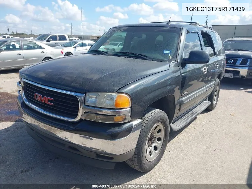 2005 GMC Yukon Sle VIN: 1GKEC13T75R171439 Lot: 40378306