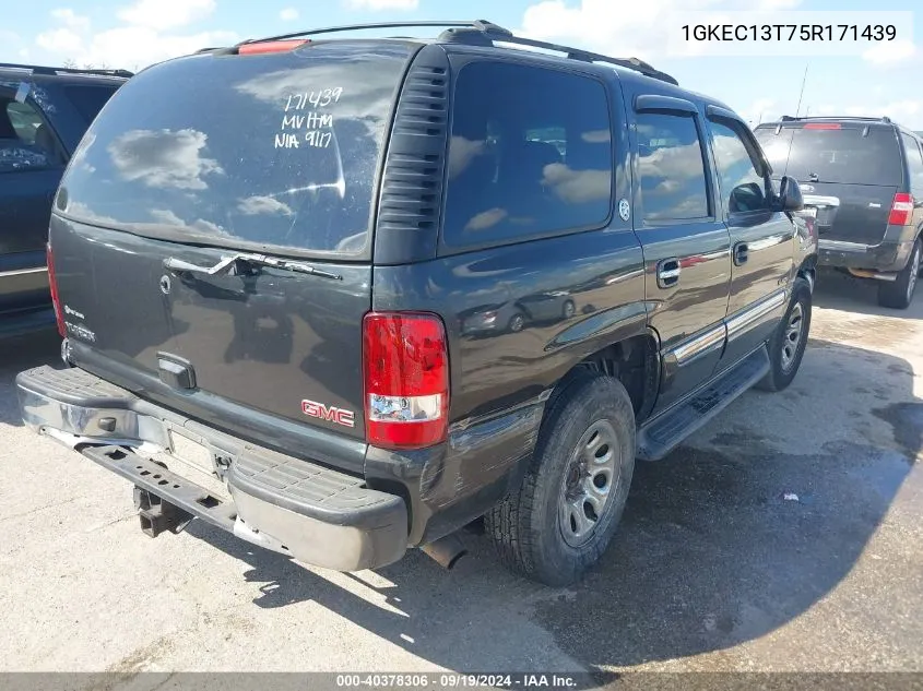 2005 GMC Yukon Sle VIN: 1GKEC13T75R171439 Lot: 40378306