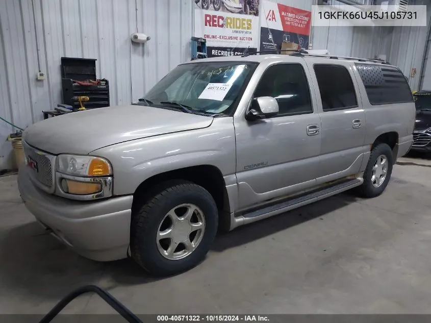 2005 GMC Yukon Xl 1500 Denali VIN: 1GKFK66U45J105731 Lot: 40571322