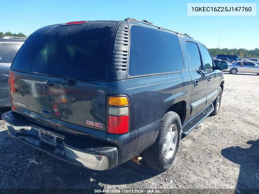 2005 GMC Yukon Xl 1500 Slt VIN: 1GKEC16Z25J147760 Lot: 40578594