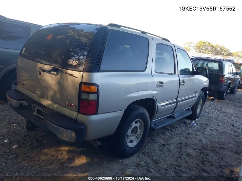 2005 GMC Yukon Sle VIN: 1GKEC13V65R167562 Lot: 40625688