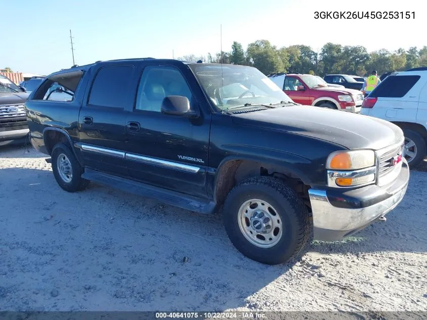 2005 GMC Yukon Xl 2500 Slt VIN: 3GKGK26U45G253151 Lot: 40641075