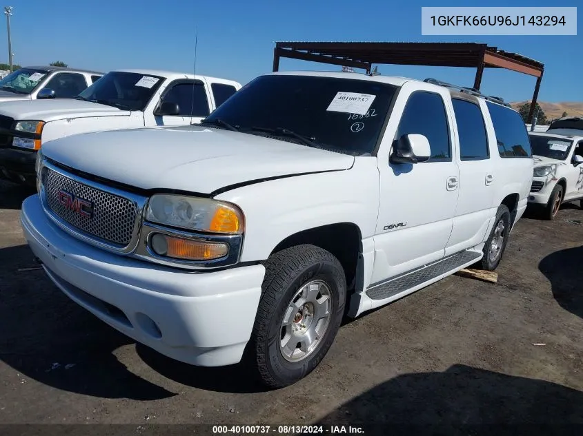 2006 GMC Yukon Xl 1500 Denali VIN: 1GKFK66U96J143294 Lot: 40100737