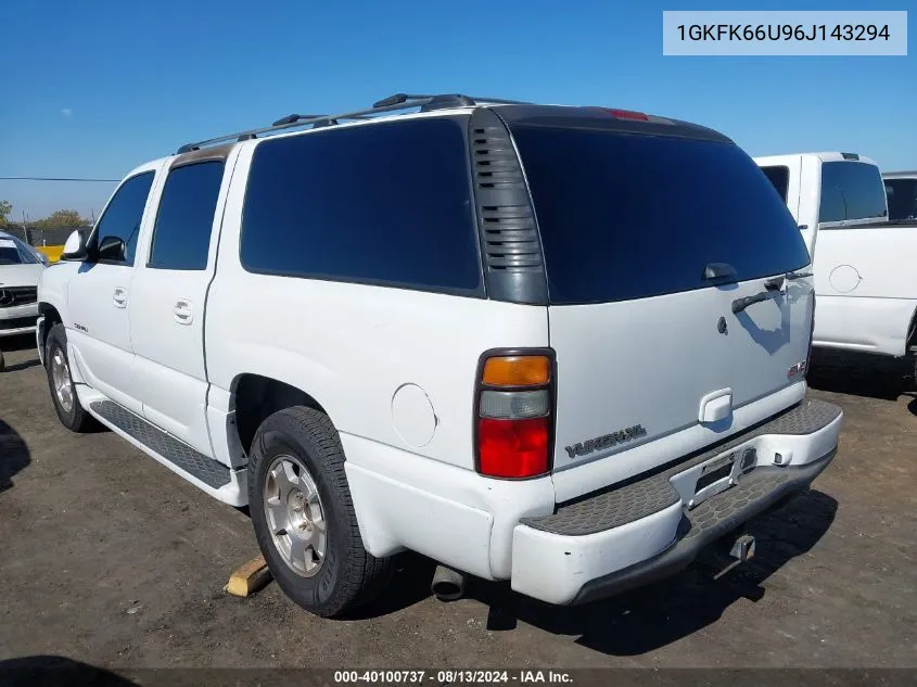 2006 GMC Yukon Xl 1500 Denali VIN: 1GKFK66U96J143294 Lot: 40100737