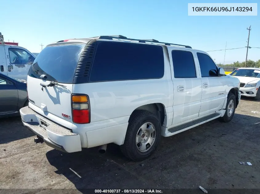 2006 GMC Yukon Xl 1500 Denali VIN: 1GKFK66U96J143294 Lot: 40100737