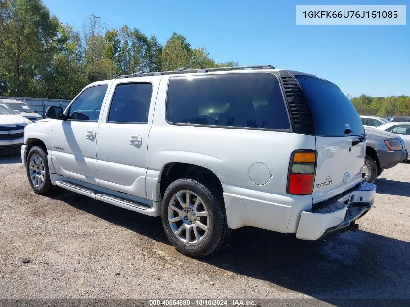 2006 GMC Yukon Xl 1500 Denali VIN: 1GKFK66U76J151085 Lot: 40554890