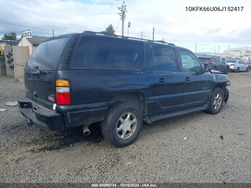 1GKFK66U06J152417 2006 GMC Yukon Xl 1500 Denali