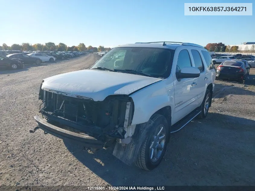 2007 GMC Yukon Denali Denali VIN: 1GKFK63857J364271 Lot: 12115501