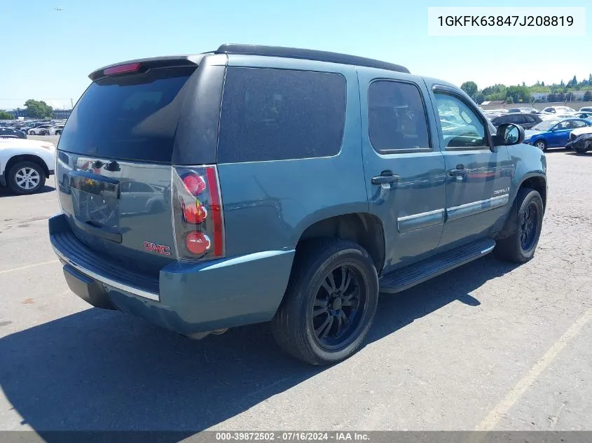 2007 GMC Yukon Denali VIN: 1GKFK63847J208819 Lot: 39872502