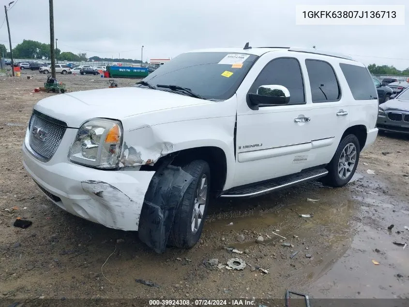 1GKFK63807J136713 2007 GMC Yukon Denali