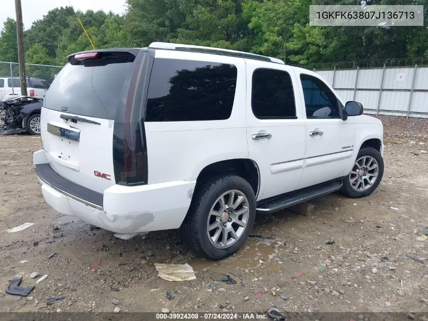 1GKFK63807J136713 2007 GMC Yukon Denali