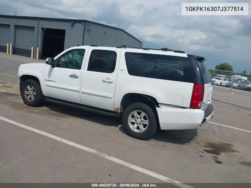 2007 GMC Yukon Xl 1500 Slt VIN: 1GKFK16307J377514 Lot: 40029728