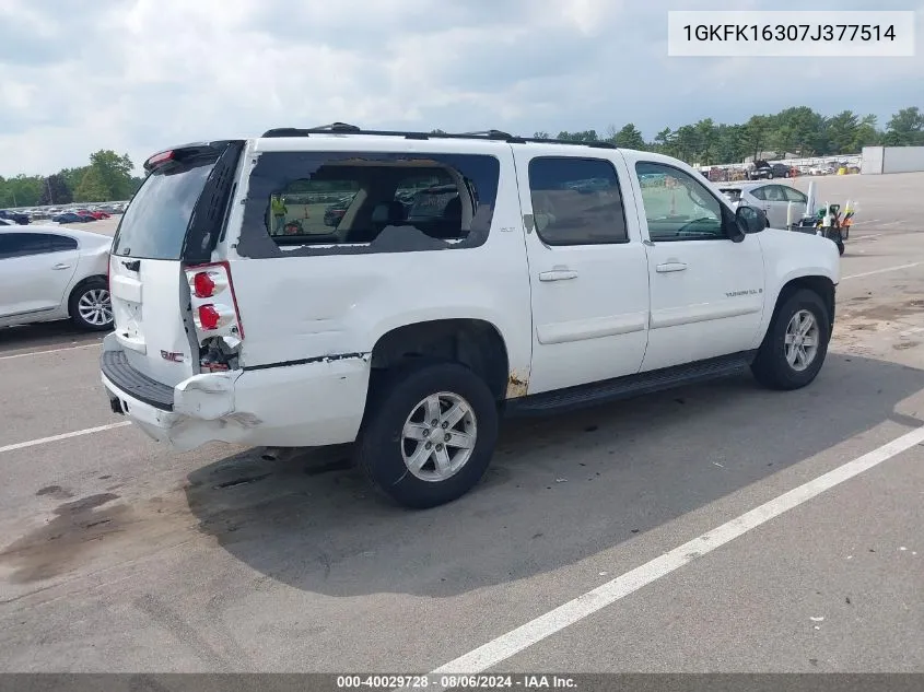 2007 GMC Yukon Xl 1500 Slt VIN: 1GKFK16307J377514 Lot: 40029728