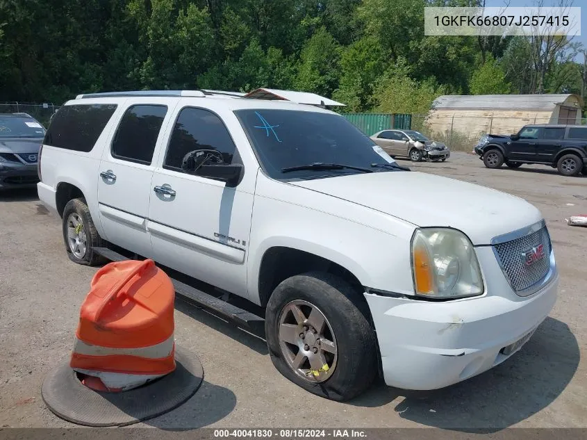 2007 GMC Yukon Xl 1500 Denali VIN: 1GKFK66807J257415 Lot: 40041830