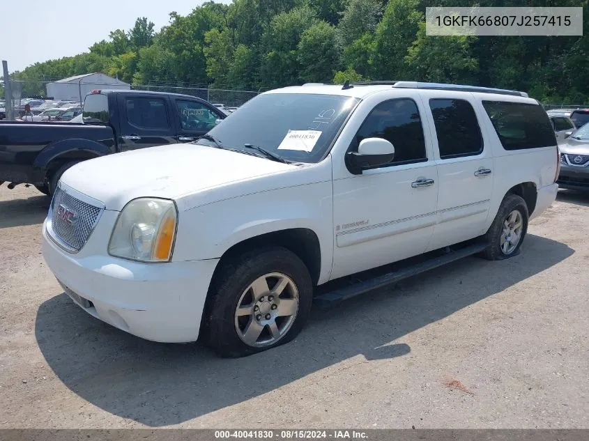 2007 GMC Yukon Xl 1500 Denali VIN: 1GKFK66807J257415 Lot: 40041830