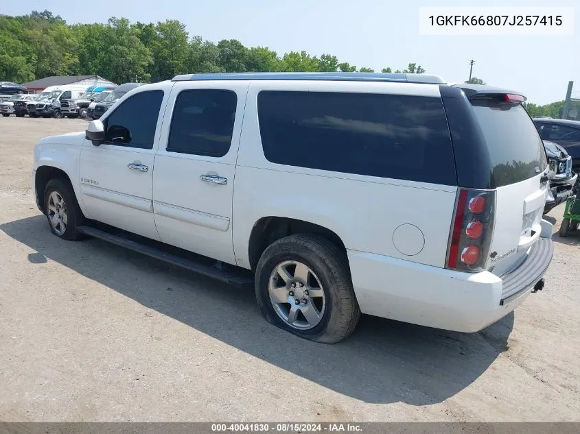 2007 GMC Yukon Xl 1500 Denali VIN: 1GKFK66807J257415 Lot: 40041830