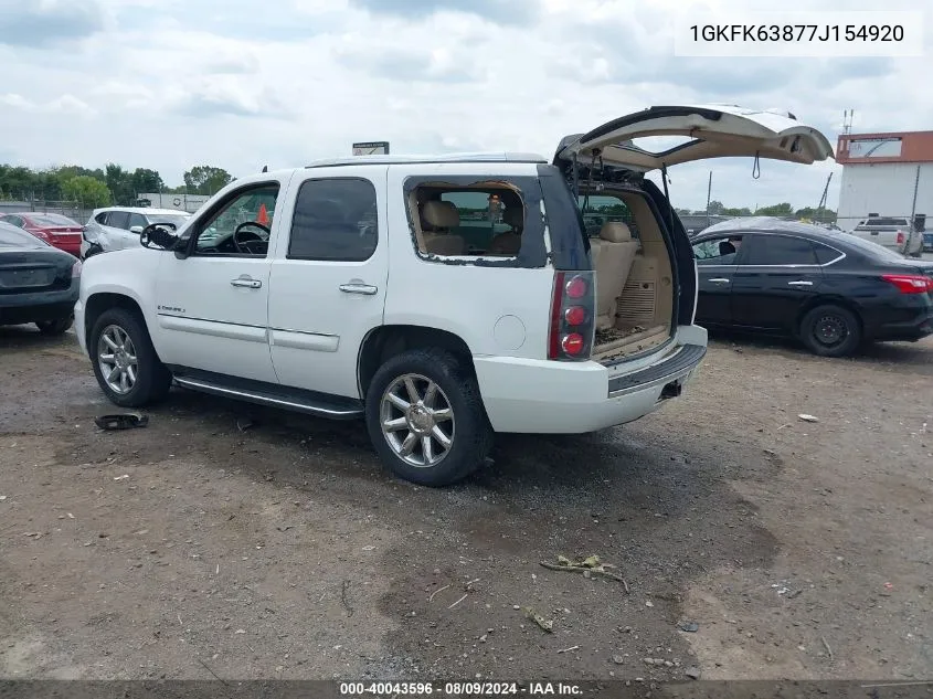 2007 GMC Yukon Denali VIN: 1GKFK63877J154920 Lot: 40043596