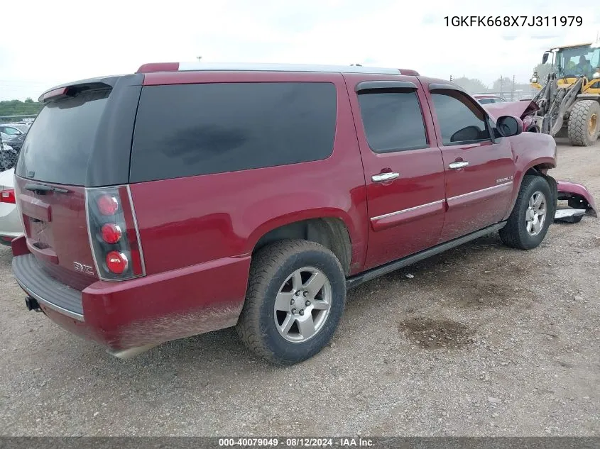 2007 GMC Yukon Xl 1500 Denali VIN: 1GKFK668X7J311979 Lot: 40079049