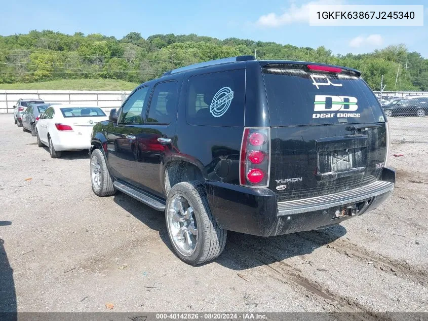 2007 GMC Yukon Denali VIN: 1GKFK63867J245340 Lot: 40142826