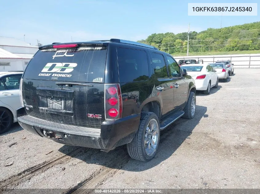 2007 GMC Yukon Denali VIN: 1GKFK63867J245340 Lot: 40142826