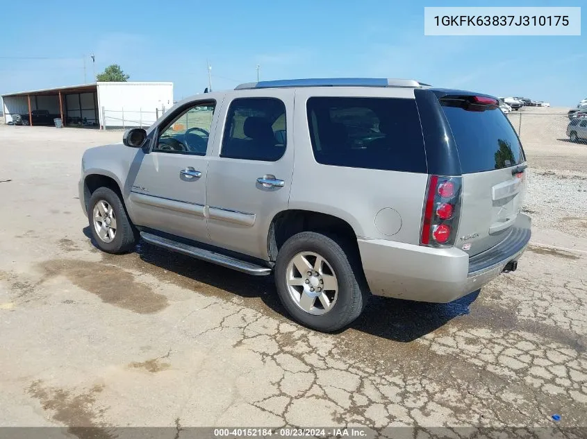 2007 GMC Yukon Denali VIN: 1GKFK63837J310175 Lot: 40152184