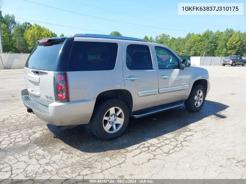 2007 GMC Yukon Denali VIN: 1GKFK63837J310175 Lot: 40152184