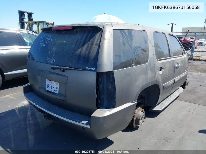 2007 GMC Yukon Denali VIN: 1GKFK63867J156058 Lot: 40208751