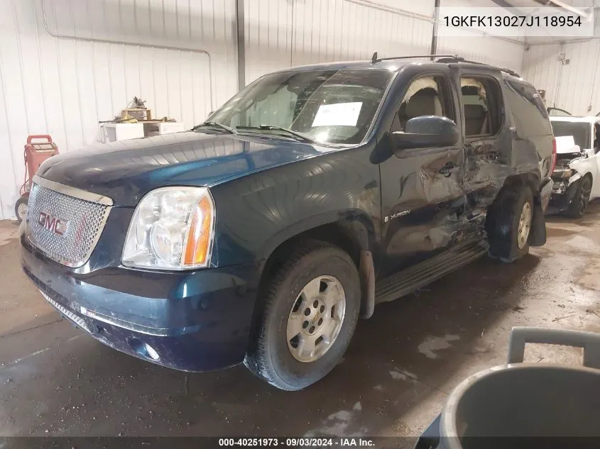 2007 GMC Yukon Slt VIN: 1GKFK13027J118954 Lot: 40251973