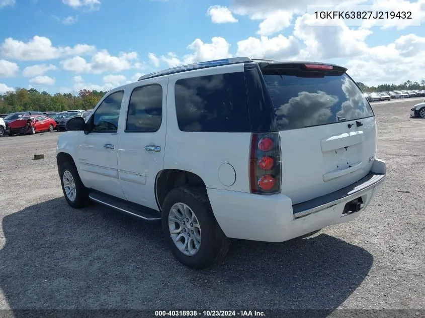 2007 GMC Yukon Denali VIN: 1GKFK63827J219432 Lot: 40318938