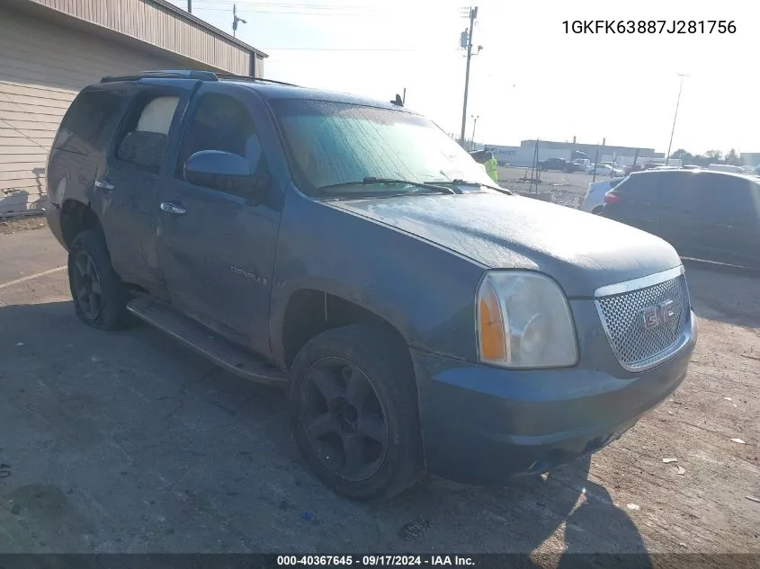 2007 GMC Yukon Denali VIN: 1GKFK63887J281756 Lot: 40367645