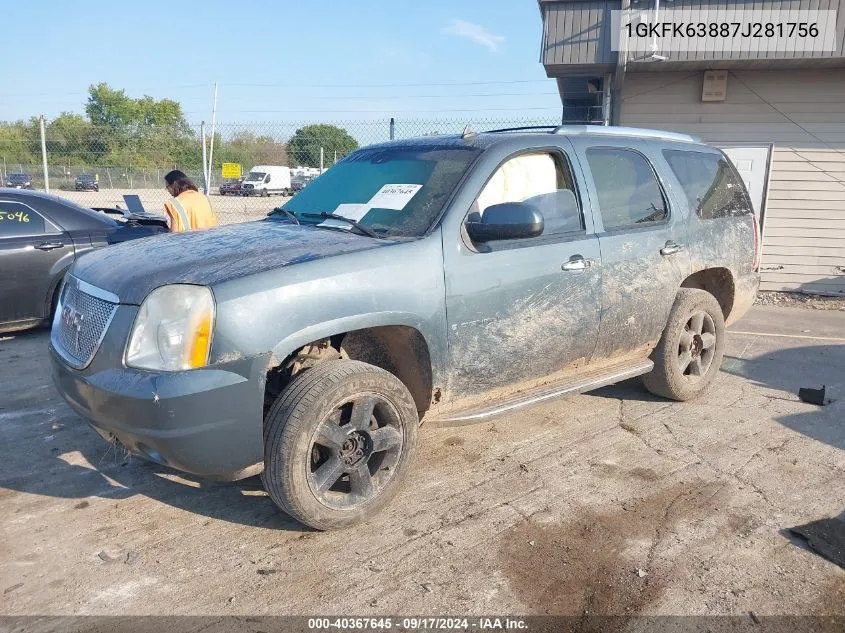 2007 GMC Yukon Denali VIN: 1GKFK63887J281756 Lot: 40367645