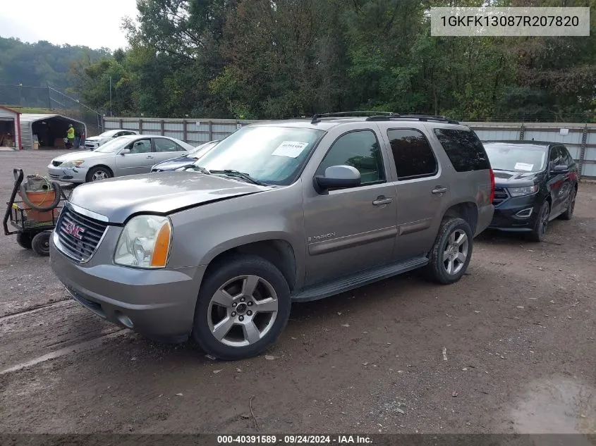 2007 GMC Yukon Slt VIN: 1GKFK13087R207820 Lot: 40391589