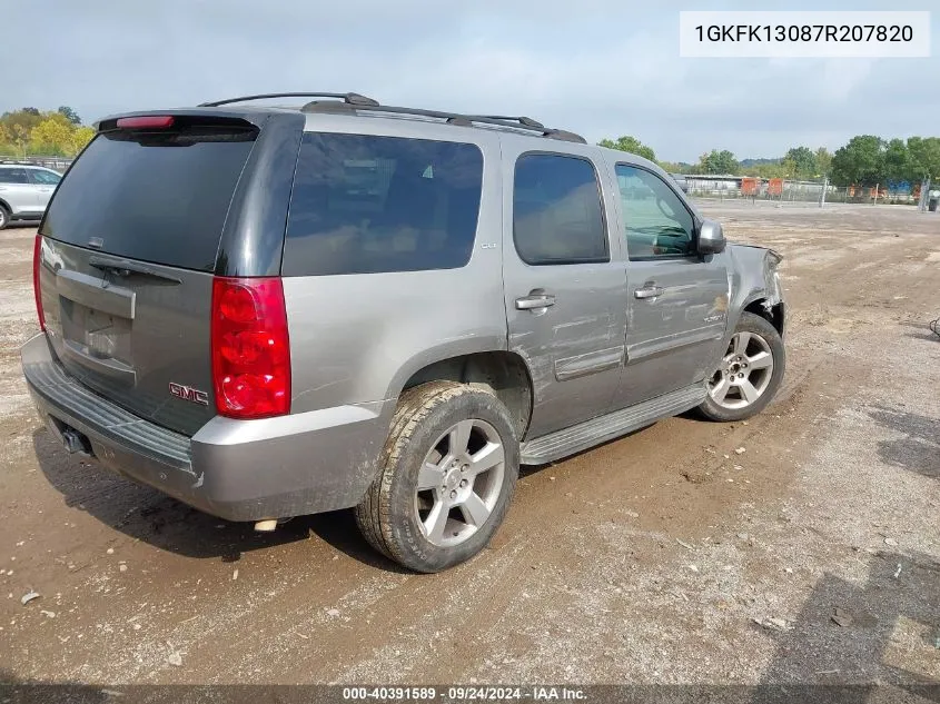 2007 GMC Yukon Slt VIN: 1GKFK13087R207820 Lot: 40391589