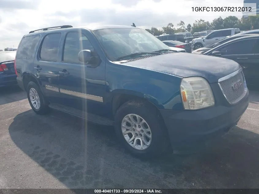 2007 GMC Yukon Commercial Fleet VIN: 1GKFC13067R212012 Lot: 40401733