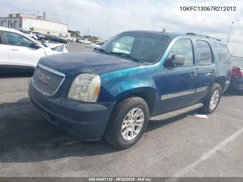 2007 GMC Yukon Commercial Fleet VIN: 1GKFC13067R212012 Lot: 40401733