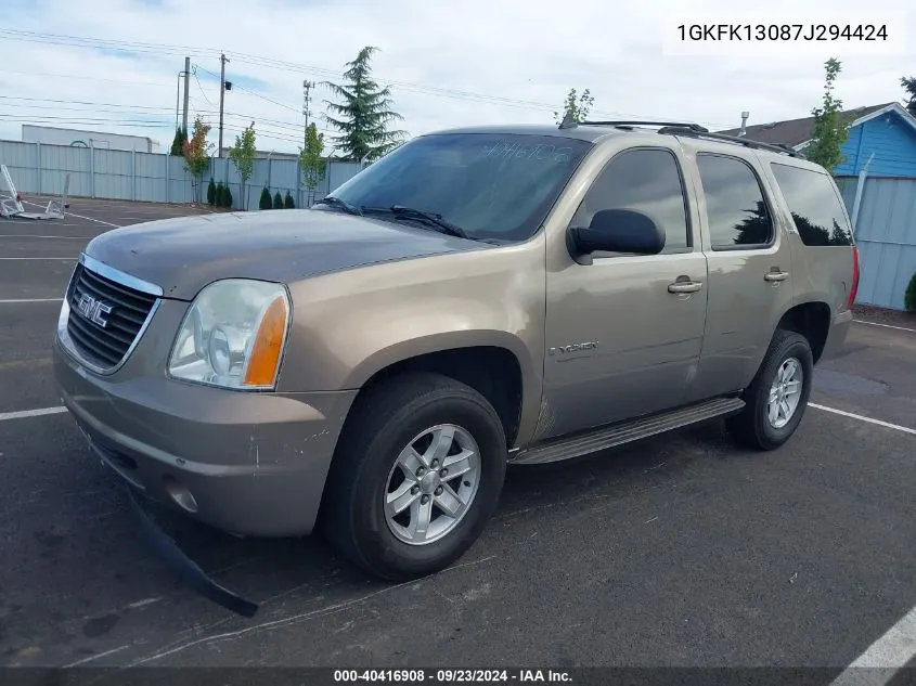 2007 GMC Yukon Sle/Slt VIN: 1GKFK13087J294424 Lot: 40416908