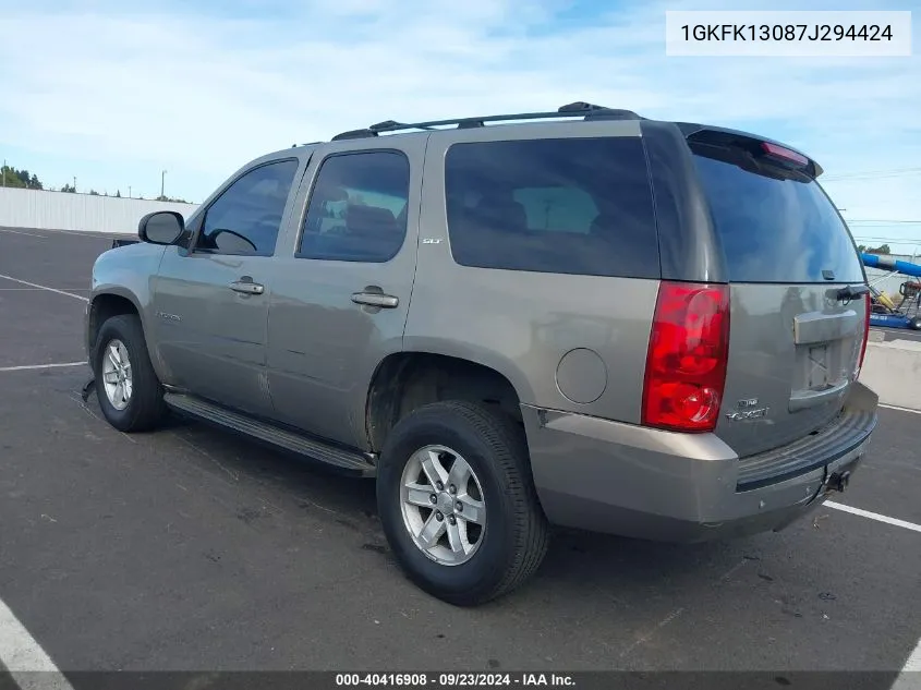 2007 GMC Yukon Sle/Slt VIN: 1GKFK13087J294424 Lot: 40416908